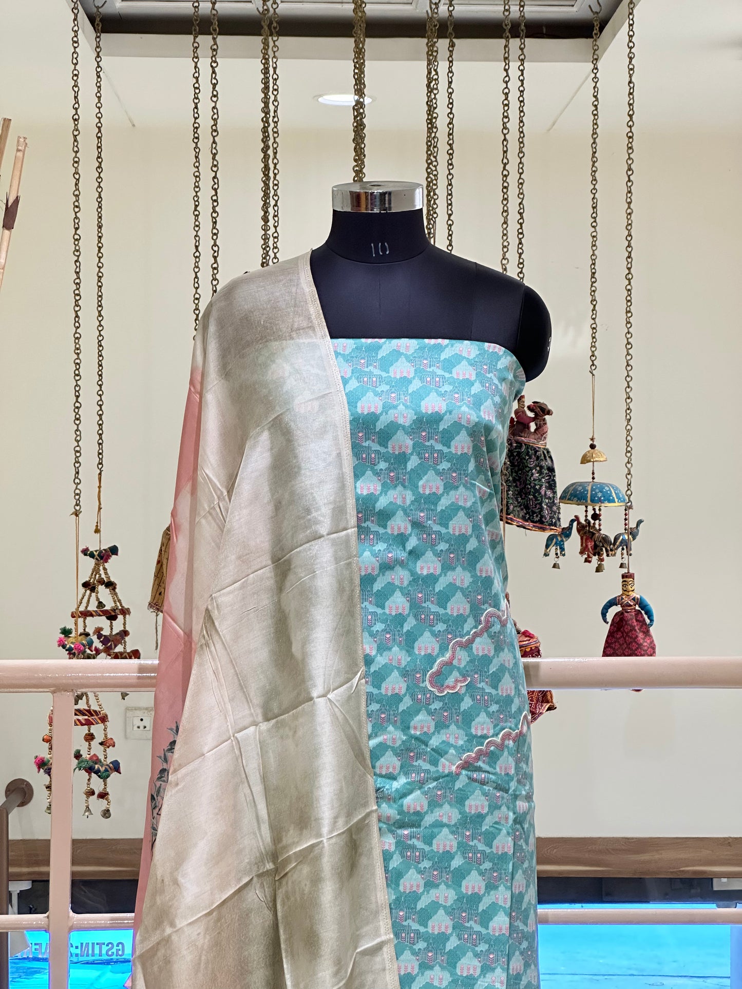 Sky Blue Modal Cotton with Digital Print
