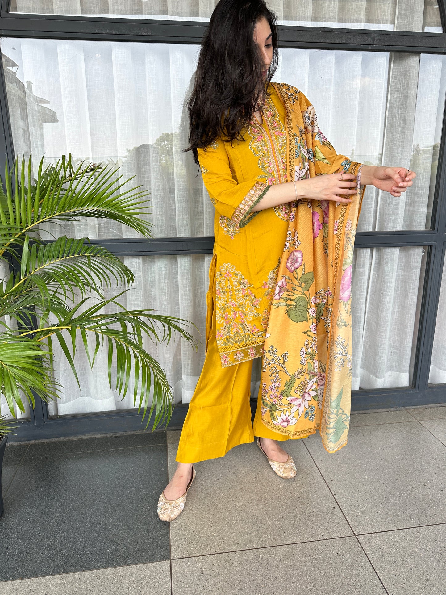 Mustard Yellow Farshi Suit
