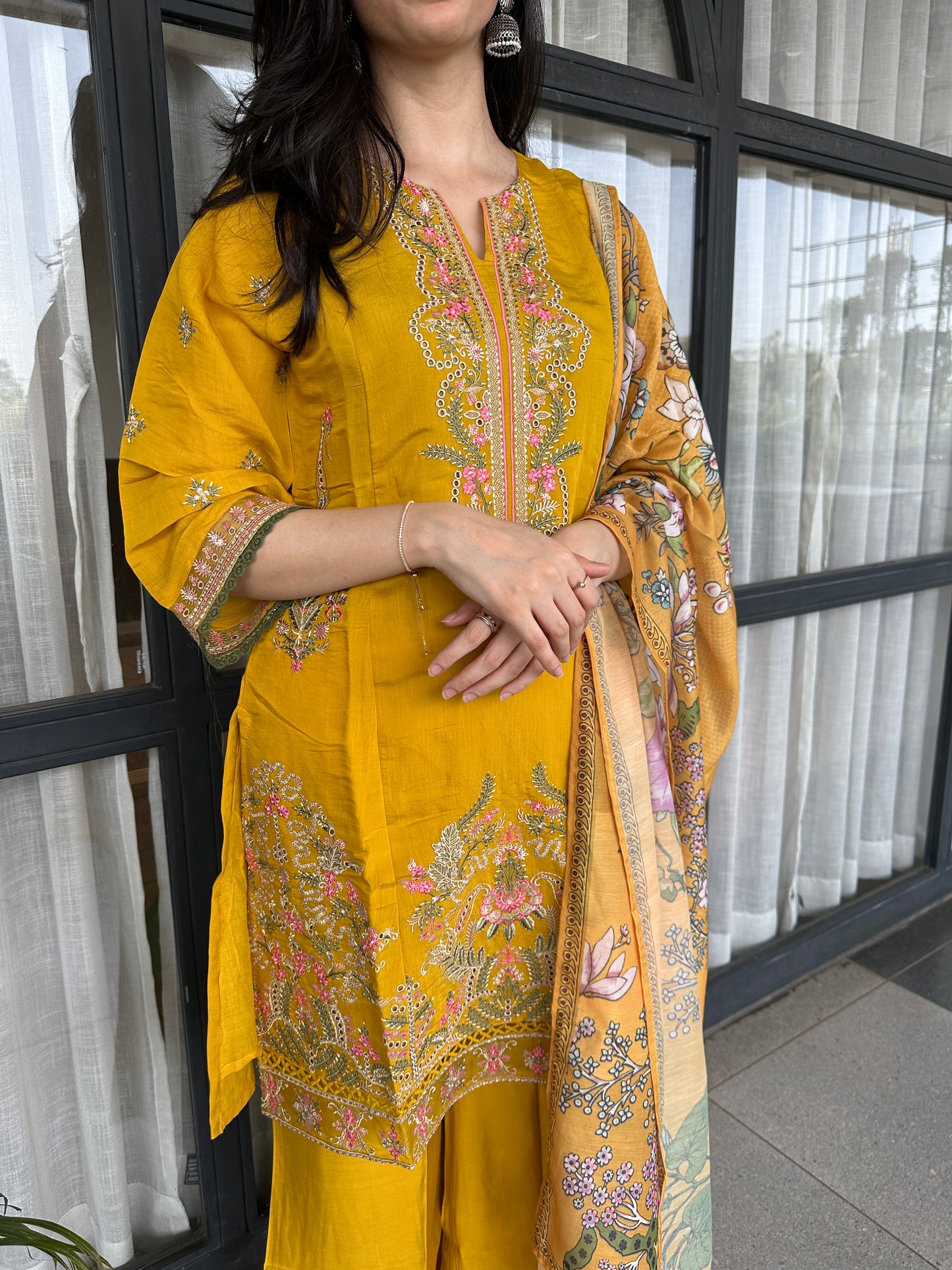 Mustard Yellow Farshi Suit