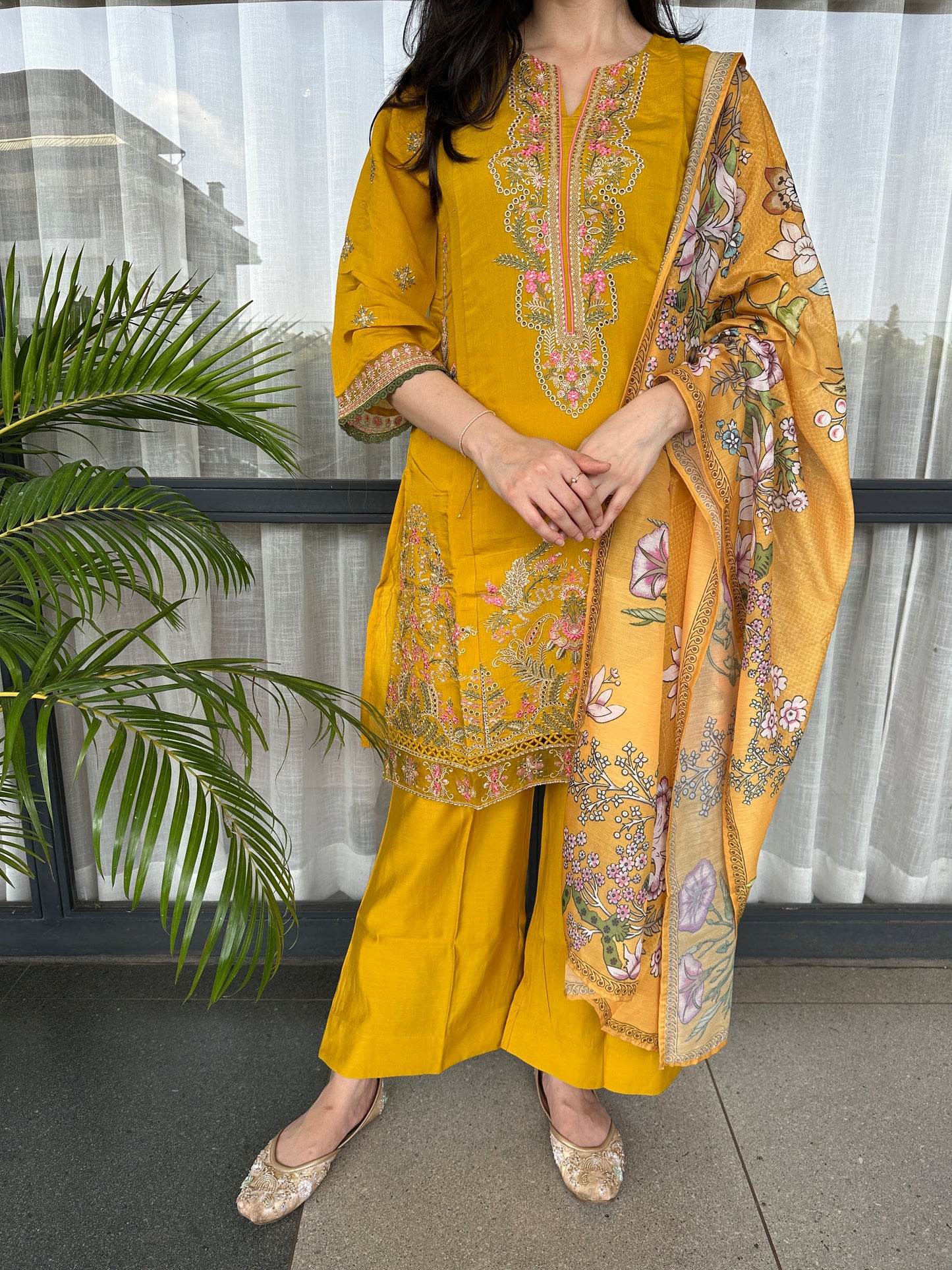 Mustard Yellow Farshi Suit