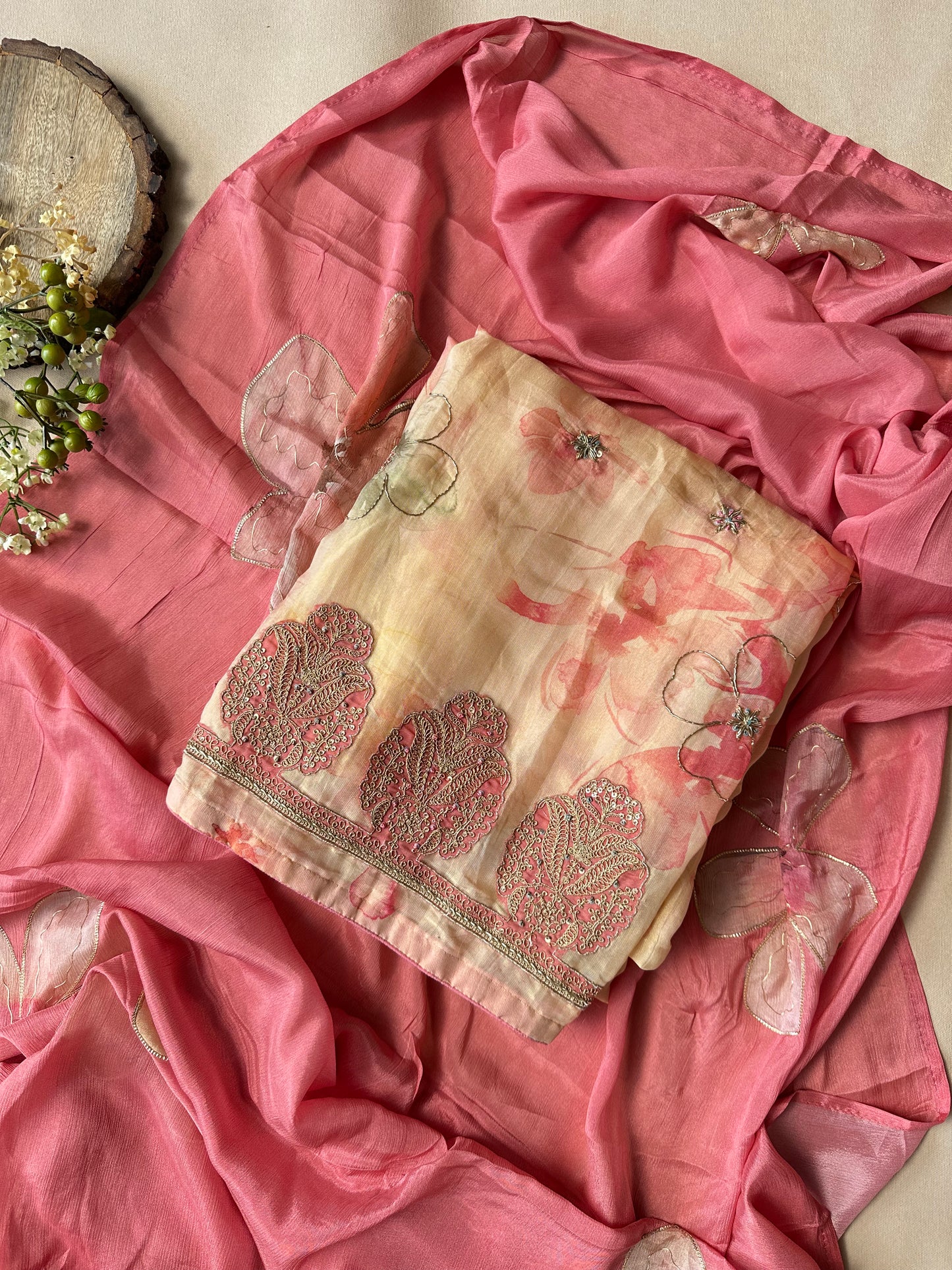 Mellow Yellow Pure Russian Silk with Zari Embroidery