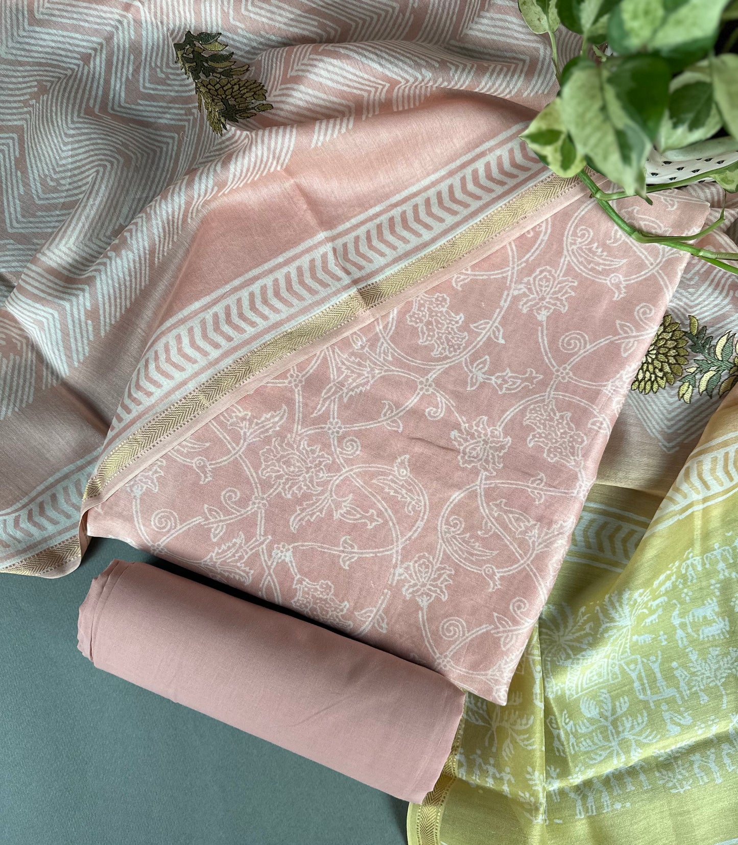 Baby Pink Maheshwari Cotton with Digital Print