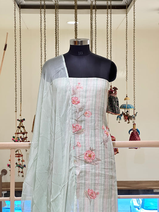 Linen Cotton with Floral Digital Print