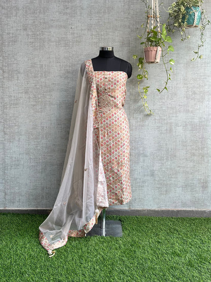 Grey Banaras Silk with Gold Embroidery