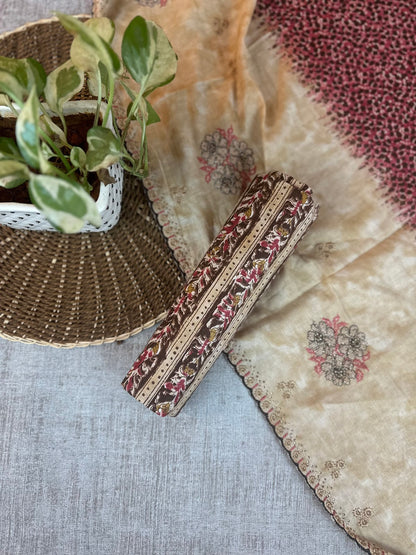 Beige Pure Cotton with Block Print