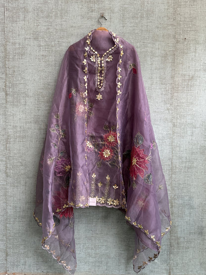 Grape Purple Tissue with Gotapatti Work