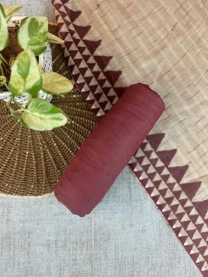 Maroon Linen with Digital Print