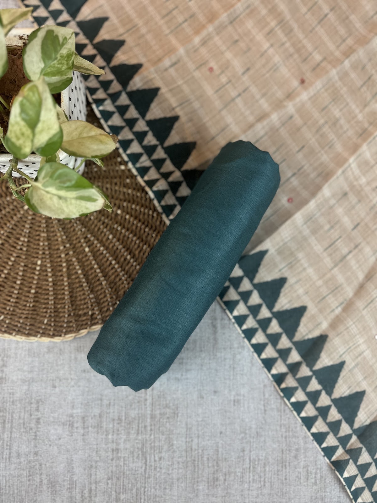 Fun Green Linen with Digital Print