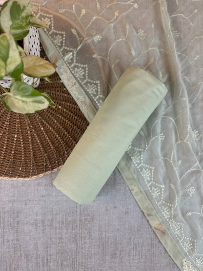 Soft Green Pure Chanderi with Stone Embroidery