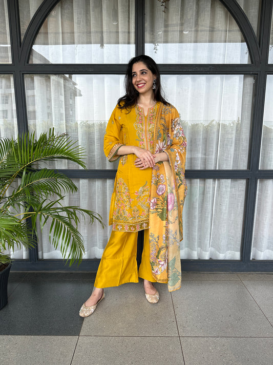 Mustard Yellow Farshi Suit