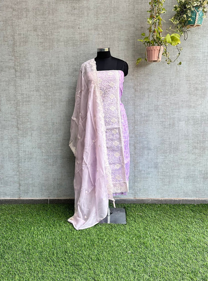 Purple Linen with Threadwork