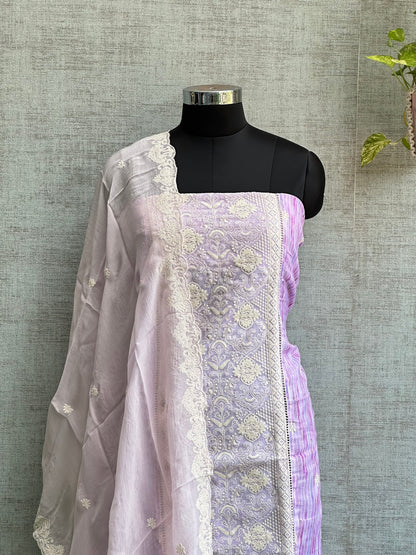 Purple Linen with Threadwork