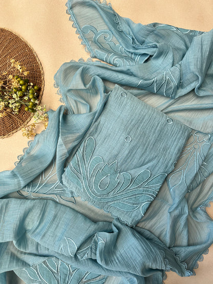 Baby Blue Pure Mul Cotton Salwar Suit
