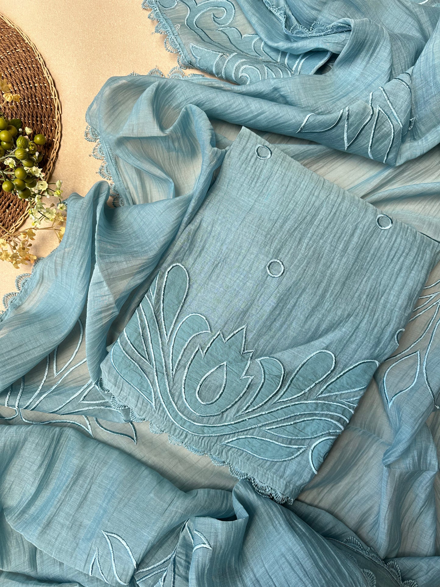 Baby Blue Pure Mul Cotton Salwar Suit