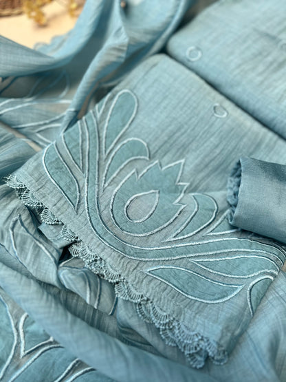 Baby Blue Pure Mul Cotton Salwar Suit