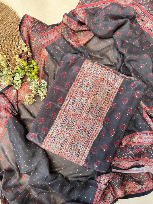 Black Pure Crepe Salwar Suit