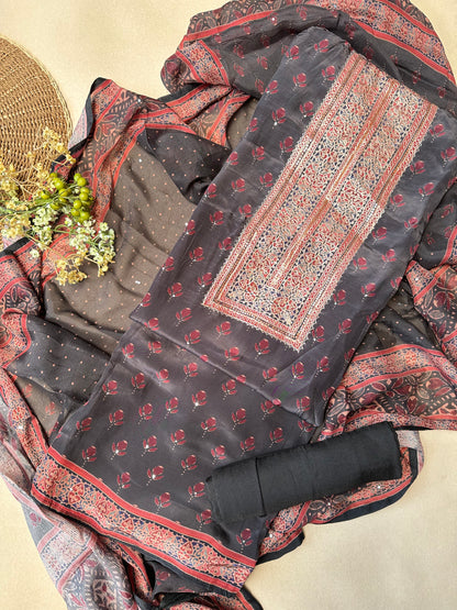 Black Pure Crepe Salwar Suit