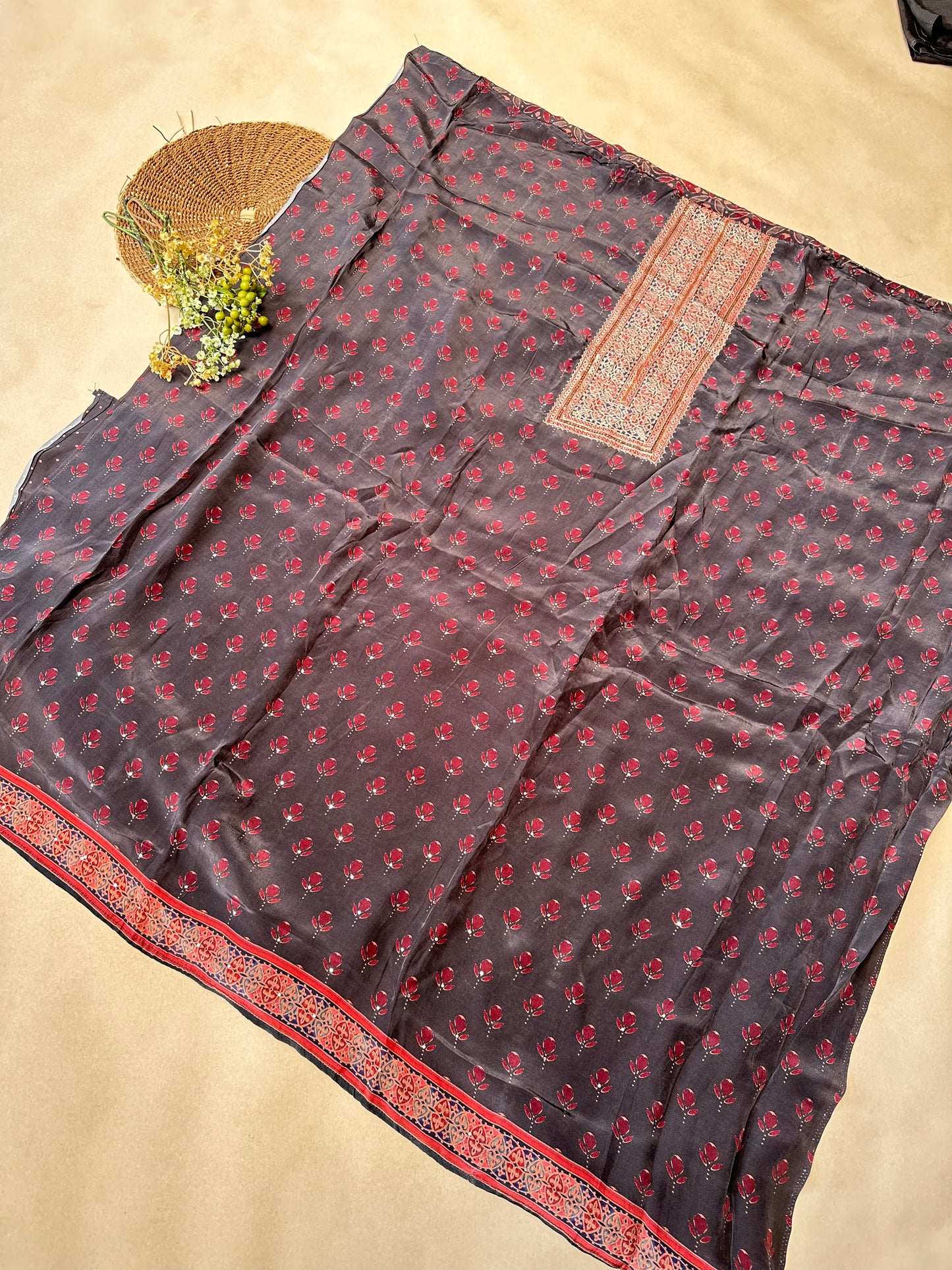 Black Pure Crepe Salwar Suit
