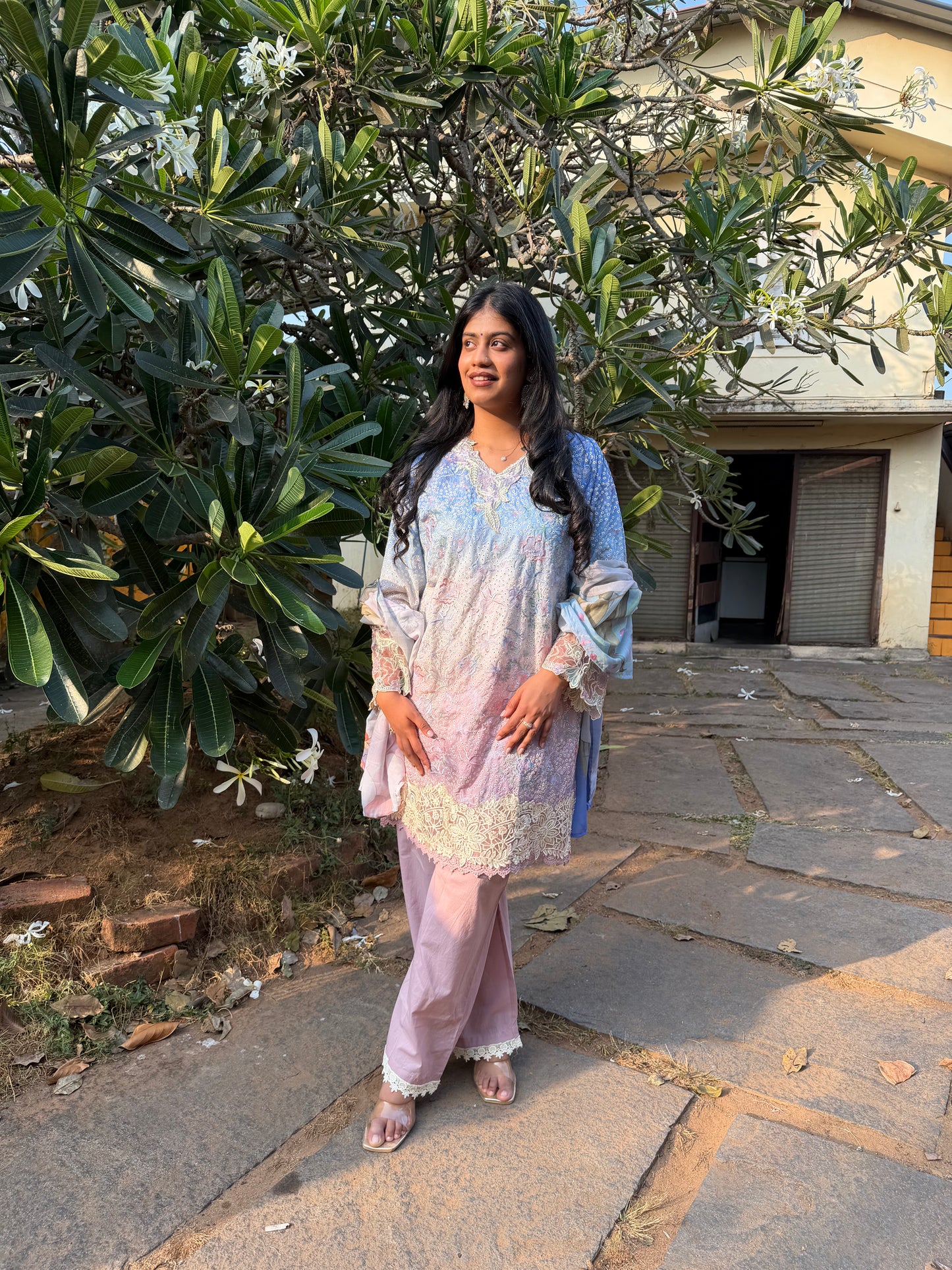 PINK COTTON STRAIGHT KURTA WITH PANT AND DUPATTA