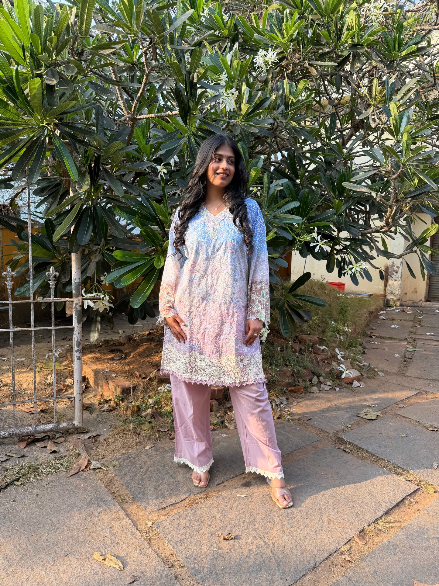 PINK COTTON STRAIGHT KURTA WITH PANT AND DUPATTA