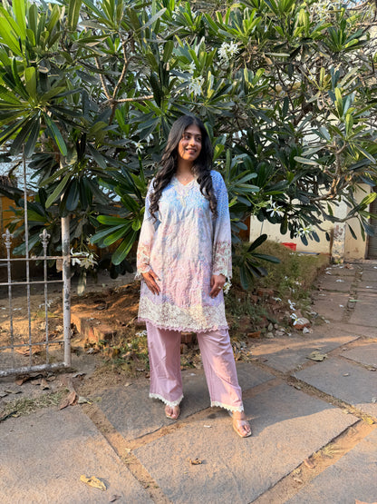 PINK COTTON STRAIGHT KURTA WITH PANT AND DUPATTA