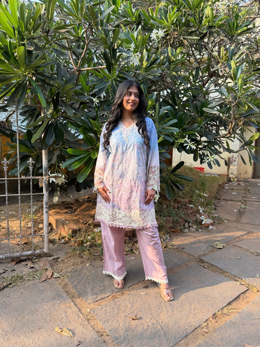 PINK COTTON STRAIGHT KURTA WITH PANT AND DUPATTA