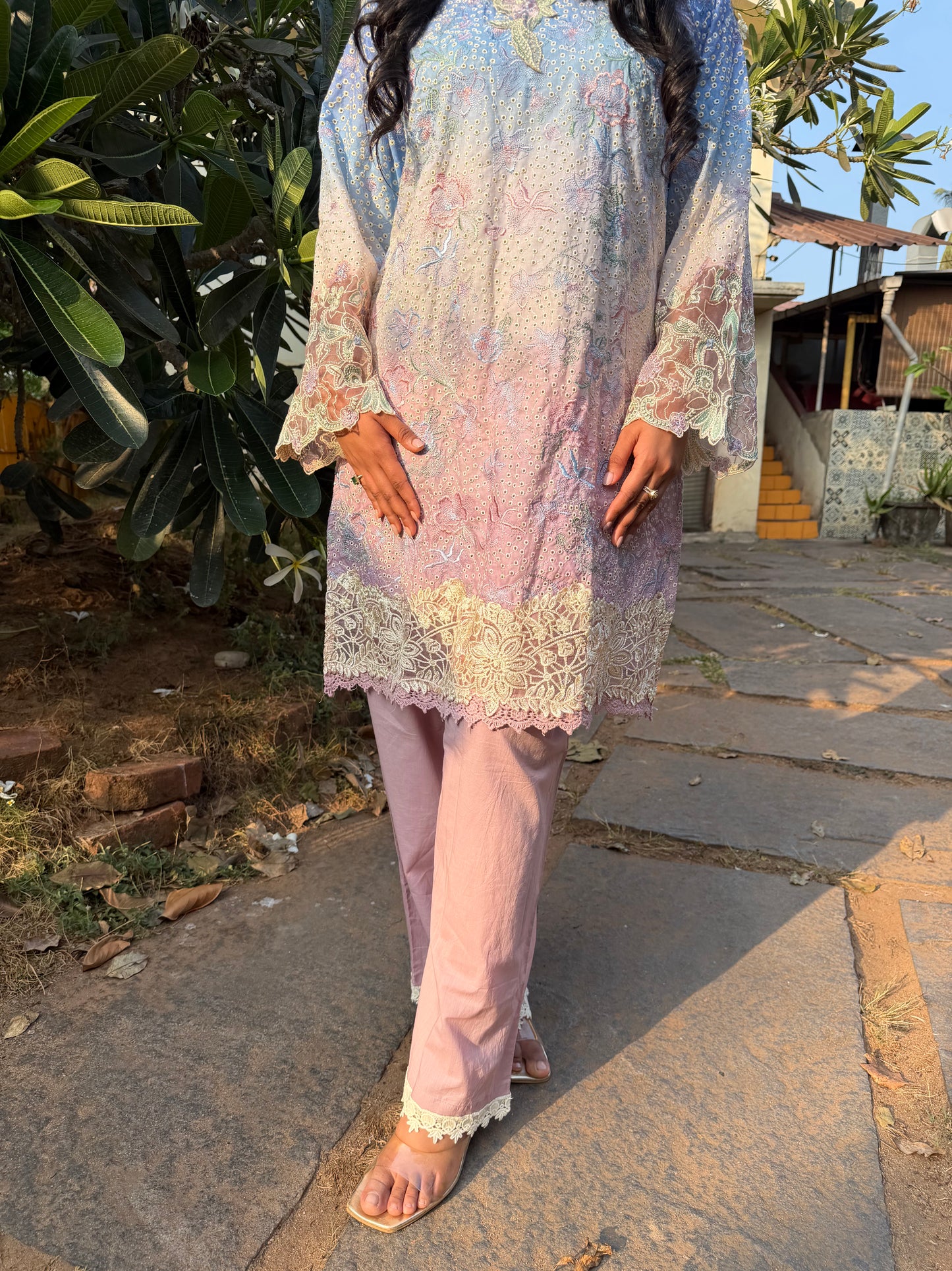 PINK COTTON STRAIGHT KURTA WITH PANT AND DUPATTA